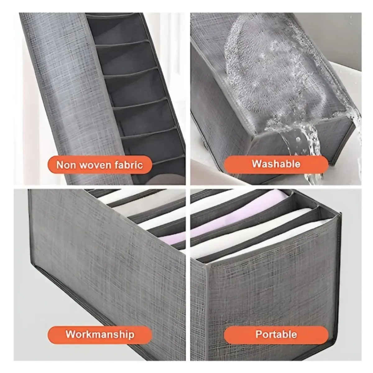 GENERICO - Organizador De Ropa Organizador Ropa Interior 7 Divisiones