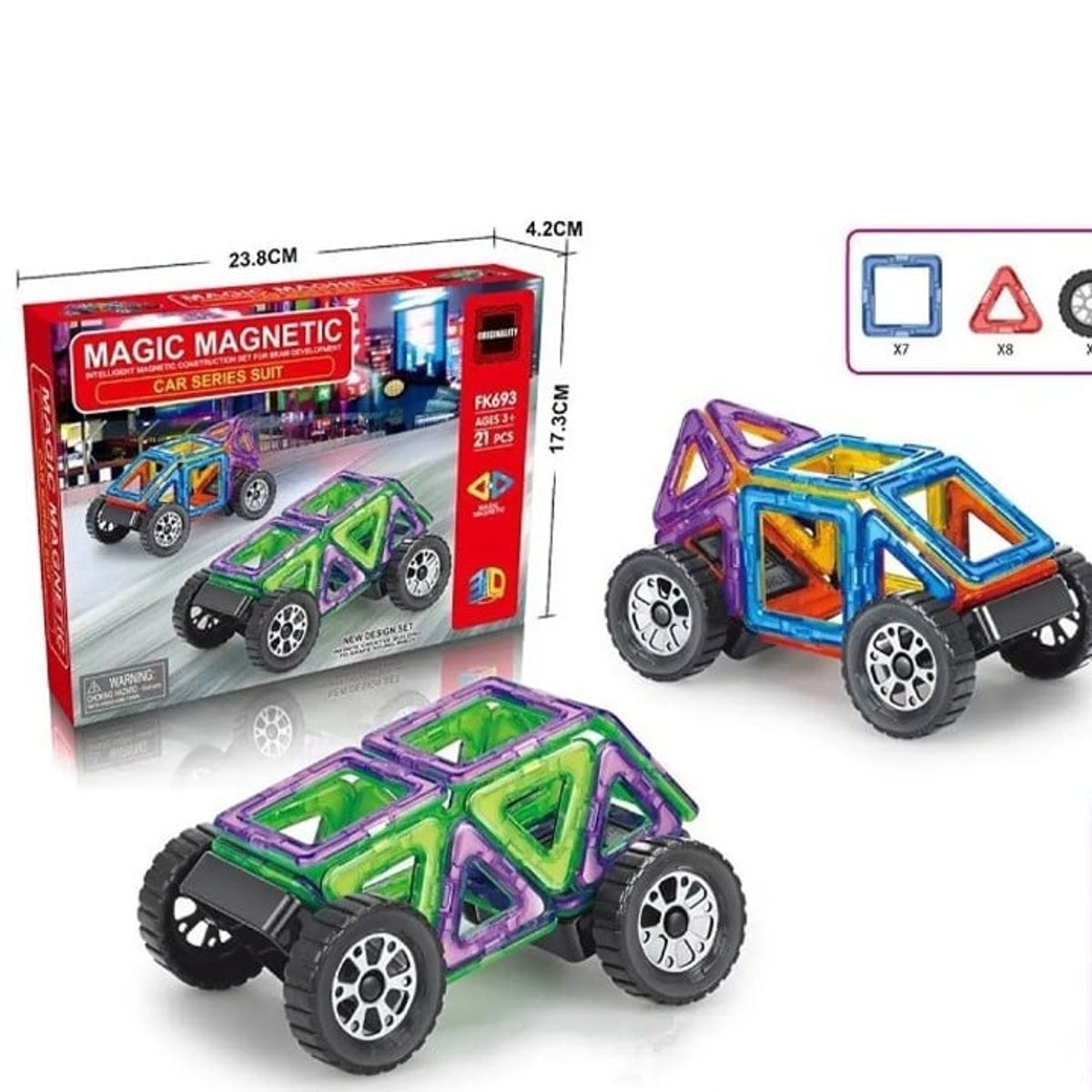 GENERICO - Caja lego bloques magnetico bloques 21 piezas