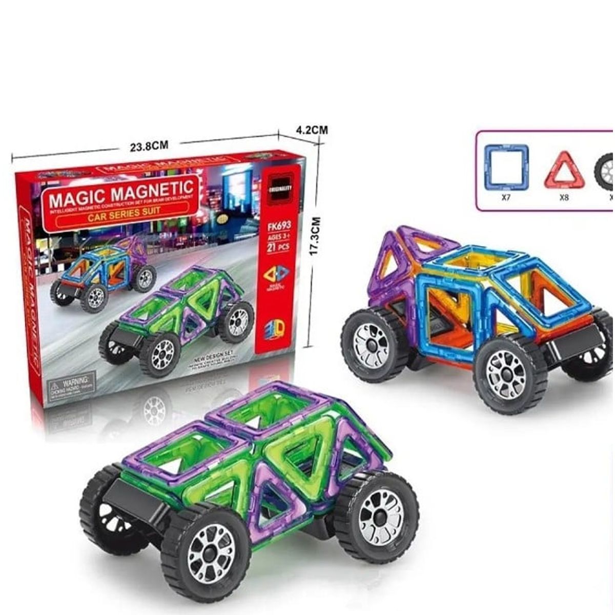 GENERICO - Caja lego bloques magnetico bloques 21 piezas