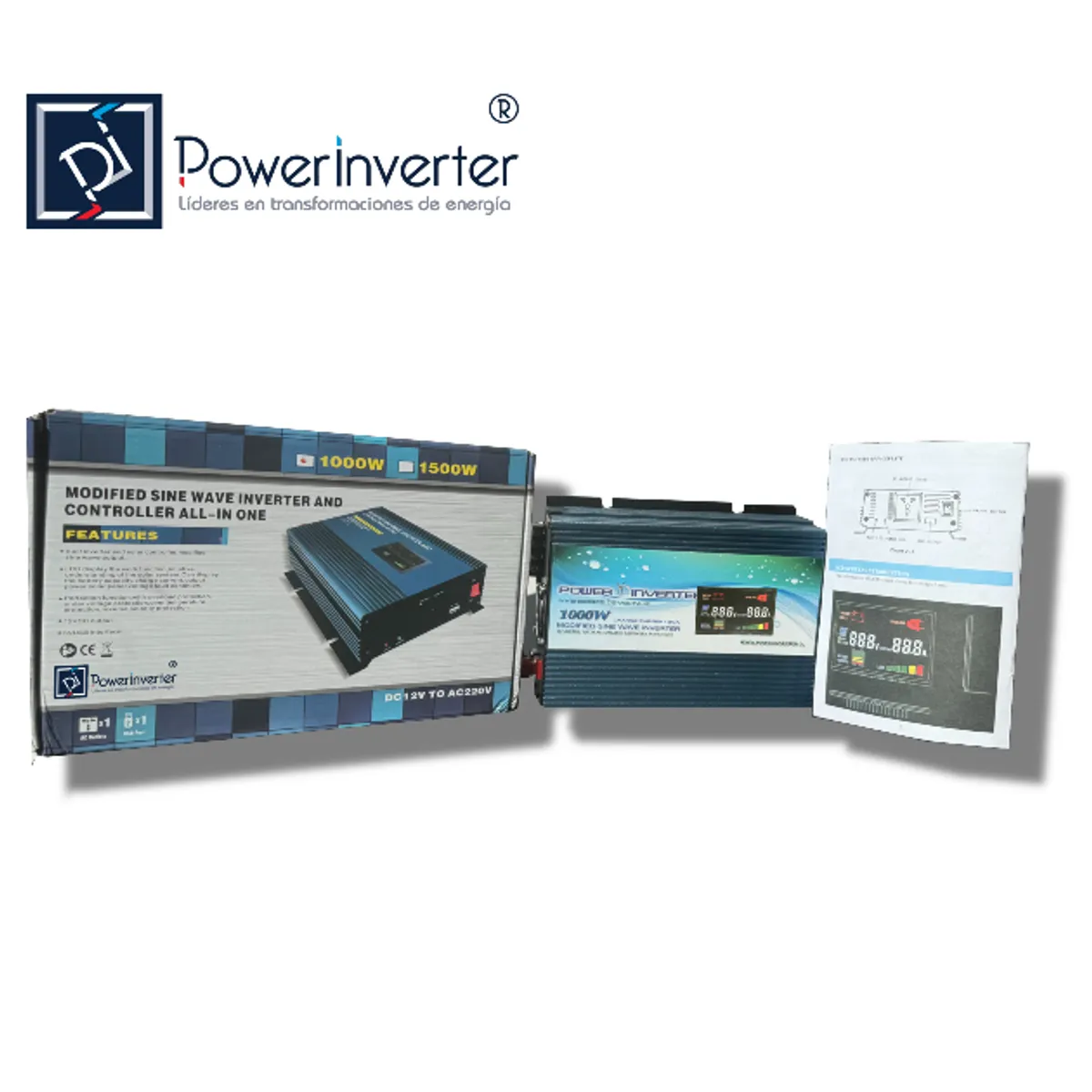 GENERICO - Inversor Cargador Controlador Solar 12vdc220vac 1000w Mdf