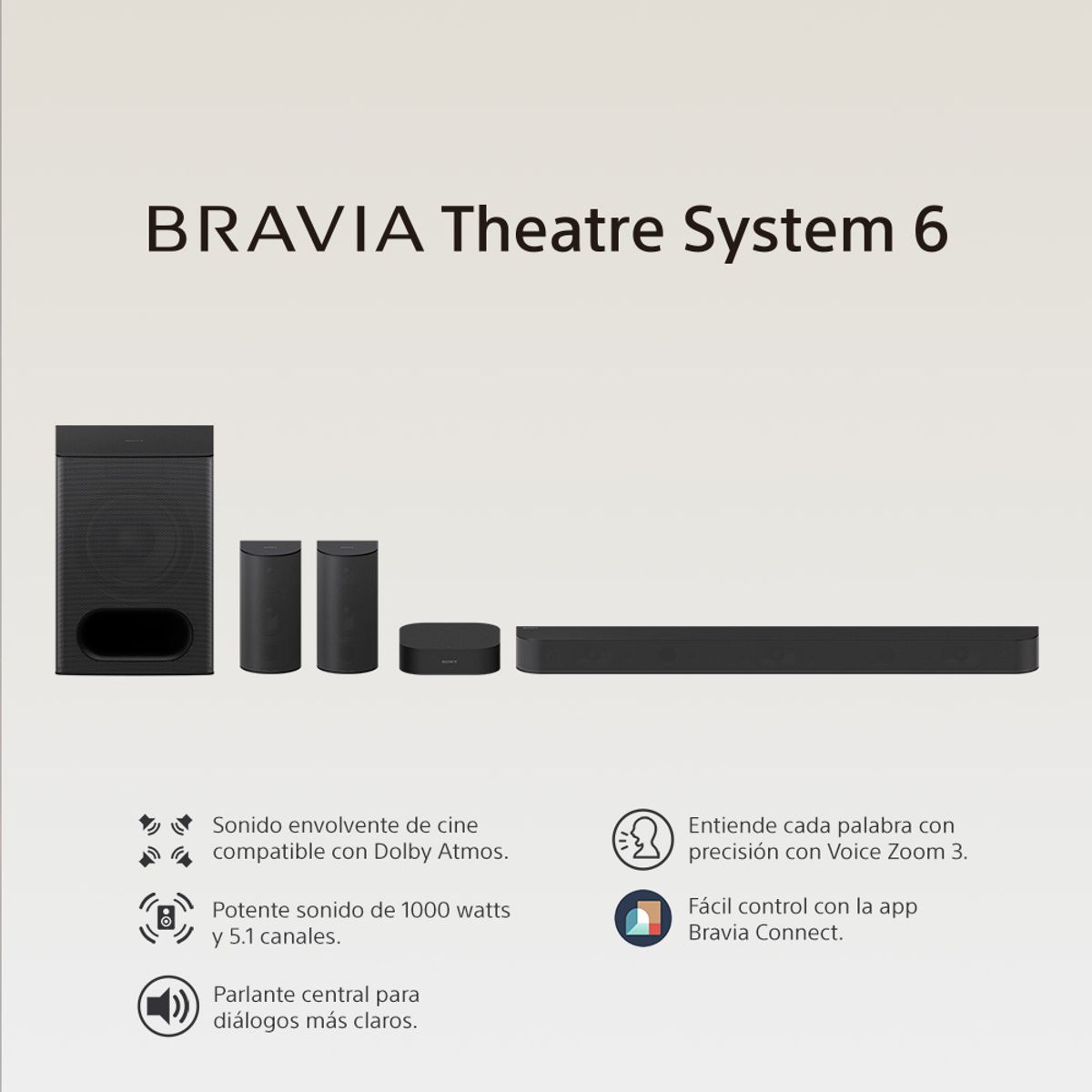 SONY - Sistema BRAVIA Home Theatre System 6 de 5.1 canales