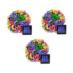 GENERICO - X3 Luces Solares Guirnalda 20 Metros 200 Led multicolor