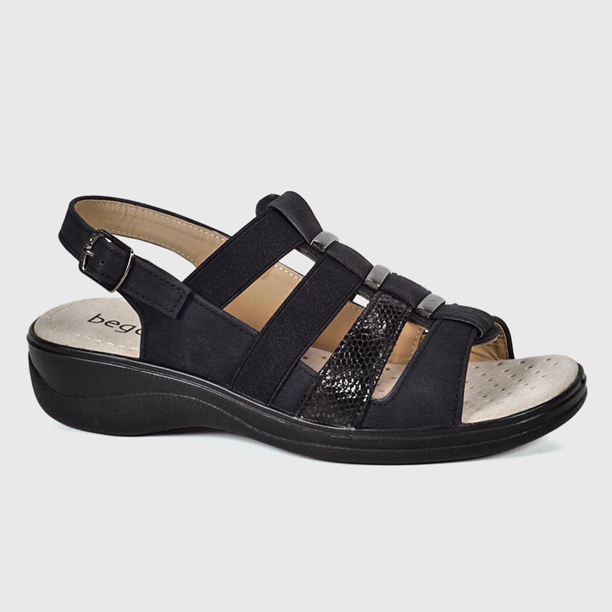 BEGOÑA - Sandalia Kivu Negro BEGOÑA