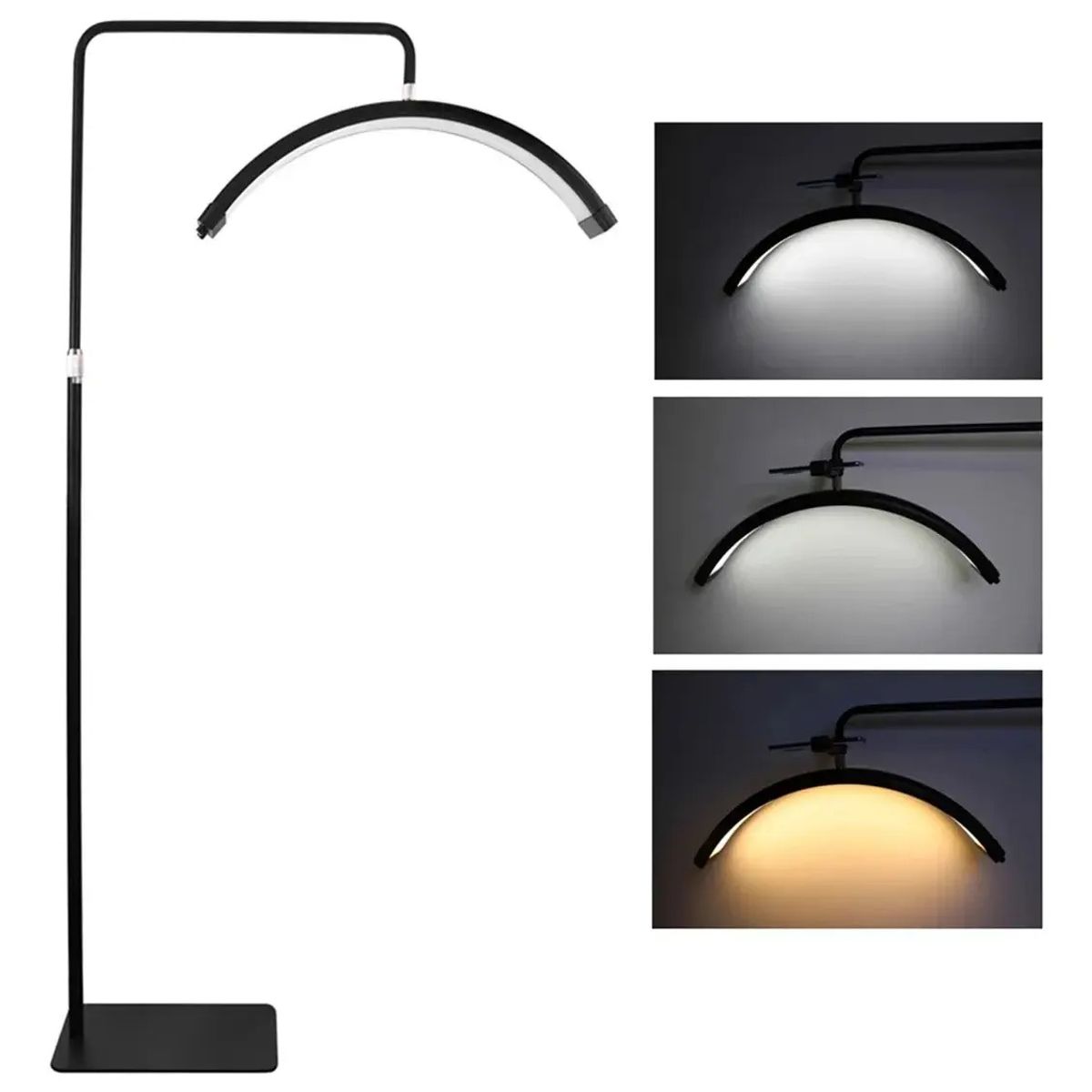 DOPA - Lampara Led Media Luna Estética Pestañas Cejas Hogar Negro