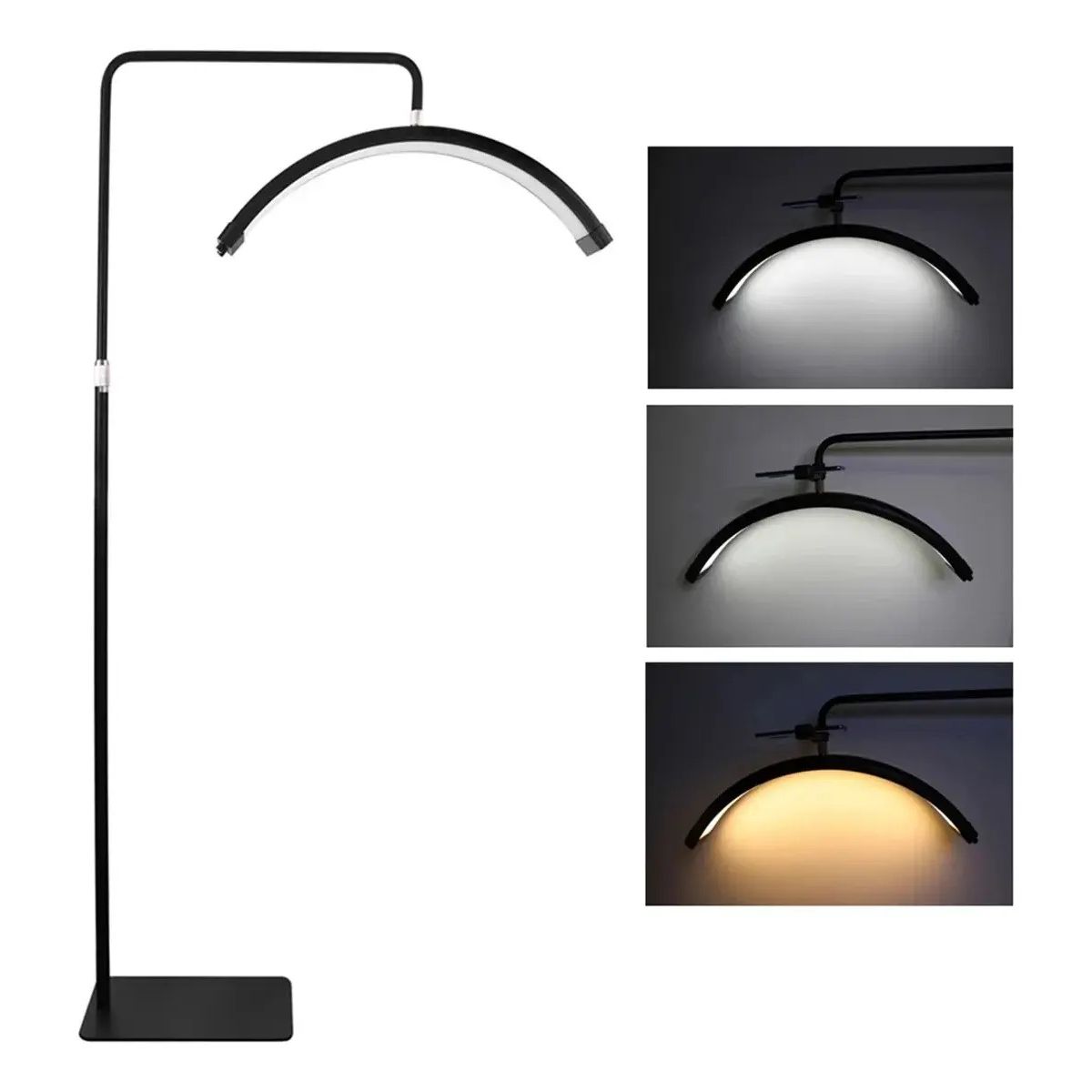DOPA - Lampara Led Media Luna Estética Pestañas Cejas Hogar Negro
