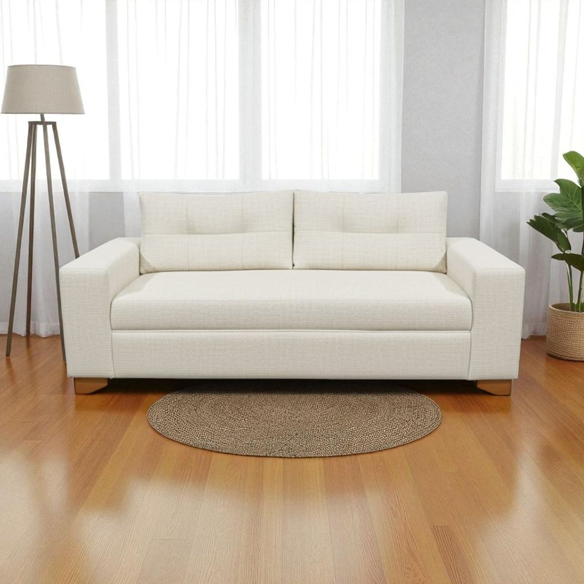 DISEÑOS VALESTRINI - SOFA PARIS DOS CUERPOS LINO CRUDO