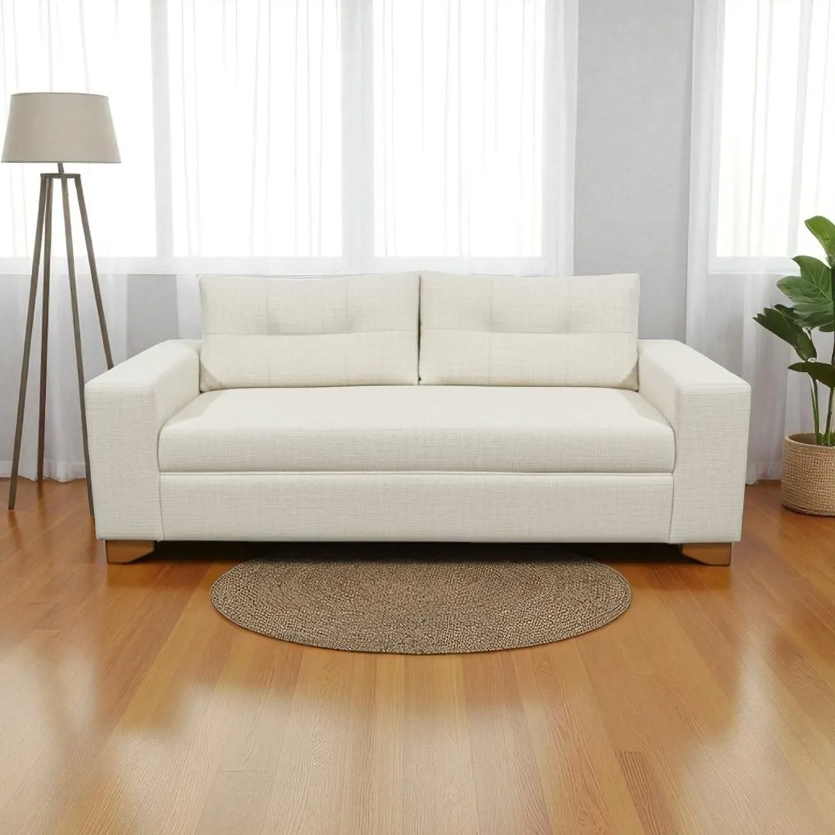 DISEÑOS VALESTRINI - SOFA PARIS TRES CUERPOS LINO CRUDO