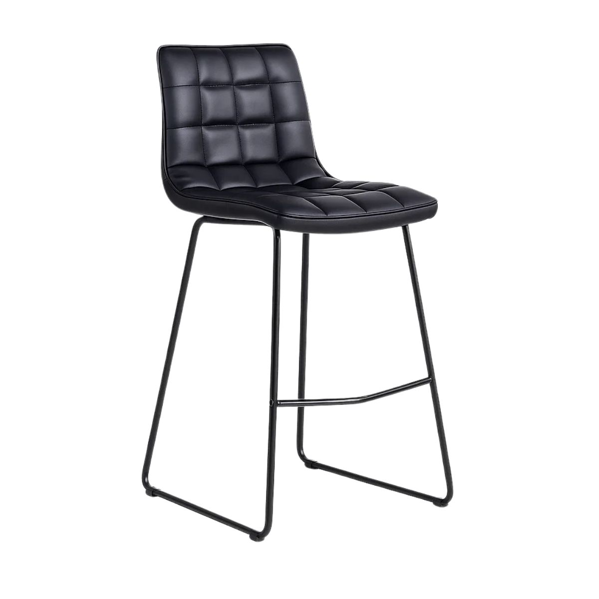 HABITA2 CHILE - Taburete Negro de cuero Elegante Blacky 64cm