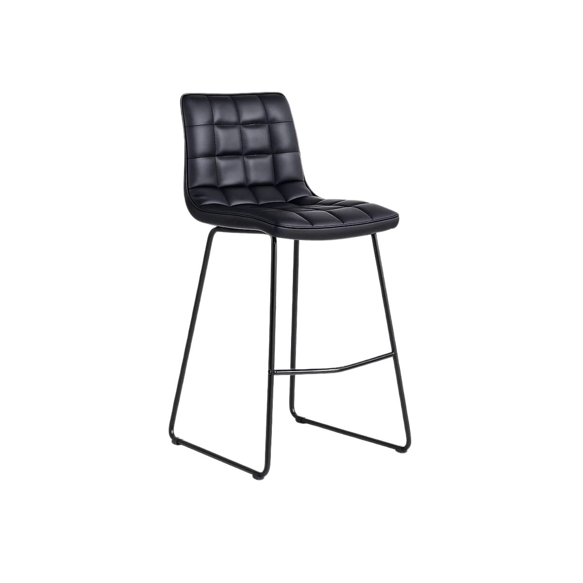 HABITA2 CHILE - Taburete Negro de cuero Elegante Blacky 64cm