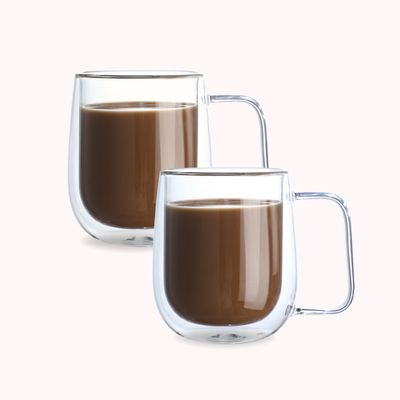 Imagen 2 del producto Set 2 Tazas Doble Pared Vidrio 350 ml