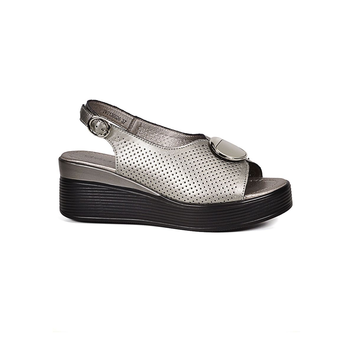 DEGAS - Sandalia Cuero Ayana Plateado DEGAS