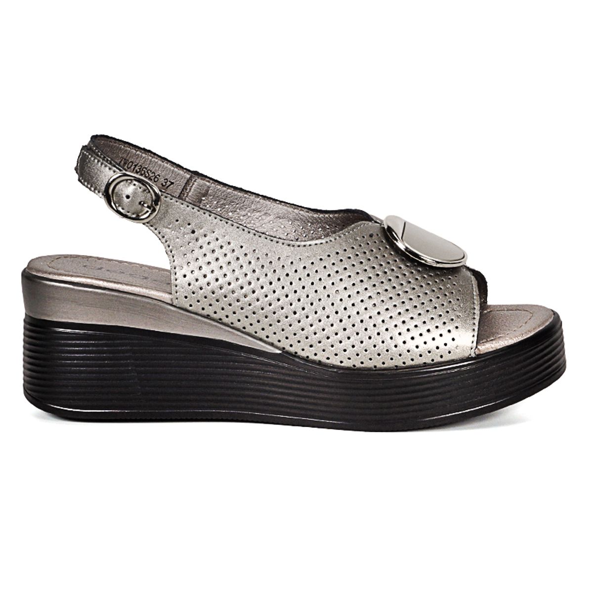 DEGAS - Sandalia Cuero Ayana Plateado DEGAS