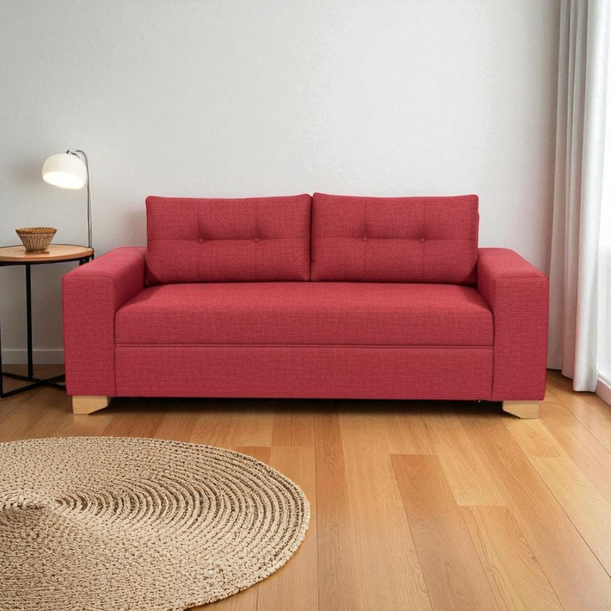 DISEÑOS VALESTRINI - SOFA PARIS DOS CUERPOS LINO ROJO