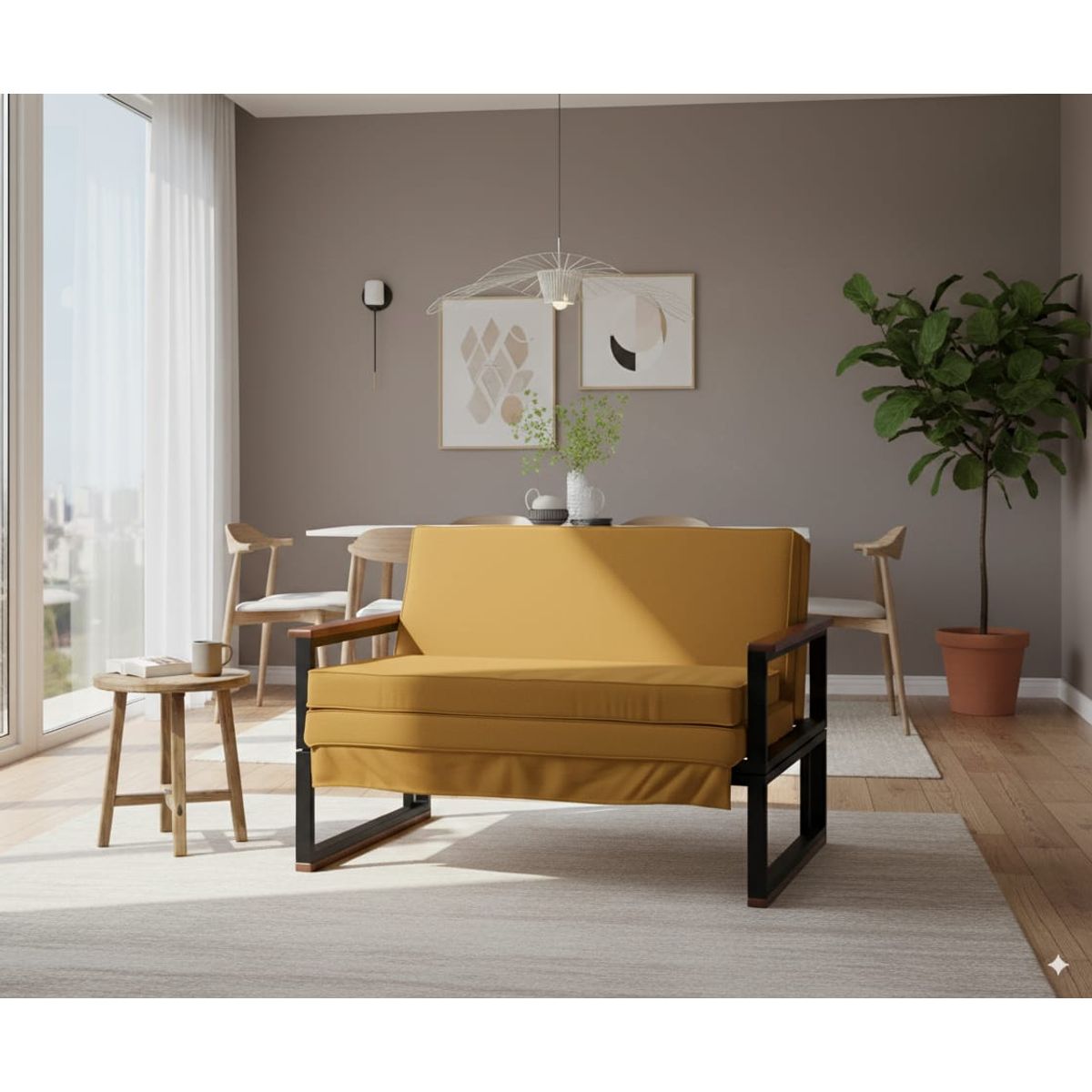 RECUTEX - SOFA FUTON FOLK 15PZA MOSTAZA