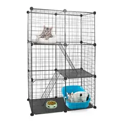 ESHOPANGIE - Jaula Corral Armable De 3 Niveles Para Mascotas 24 Paneles