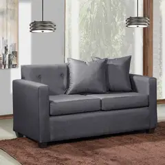 MASEL - Sofá 2c Gramado tela Gris oscuro 130x70x83
