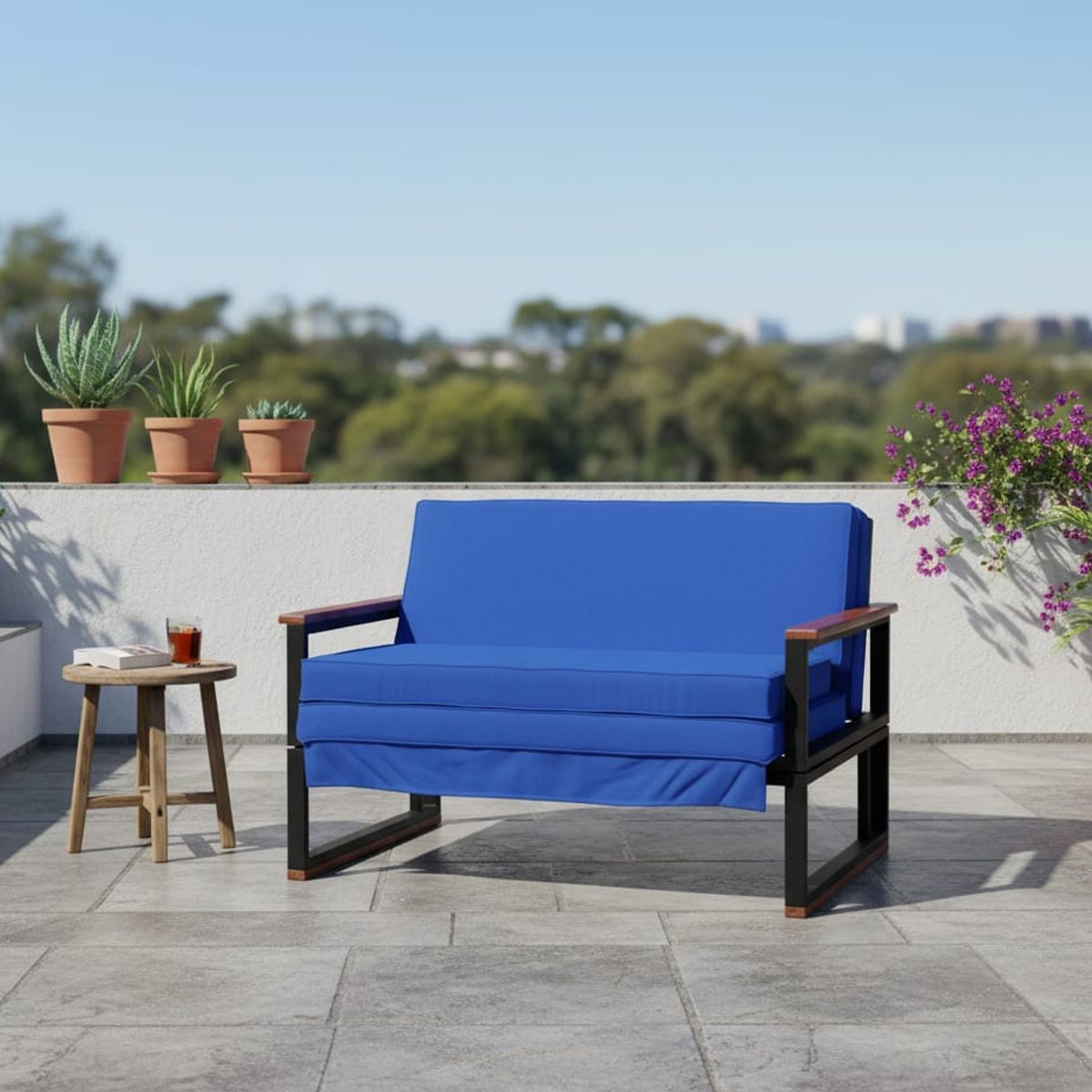 RECUTEX - SOFA FUTON FOLK 2PZA AZUL