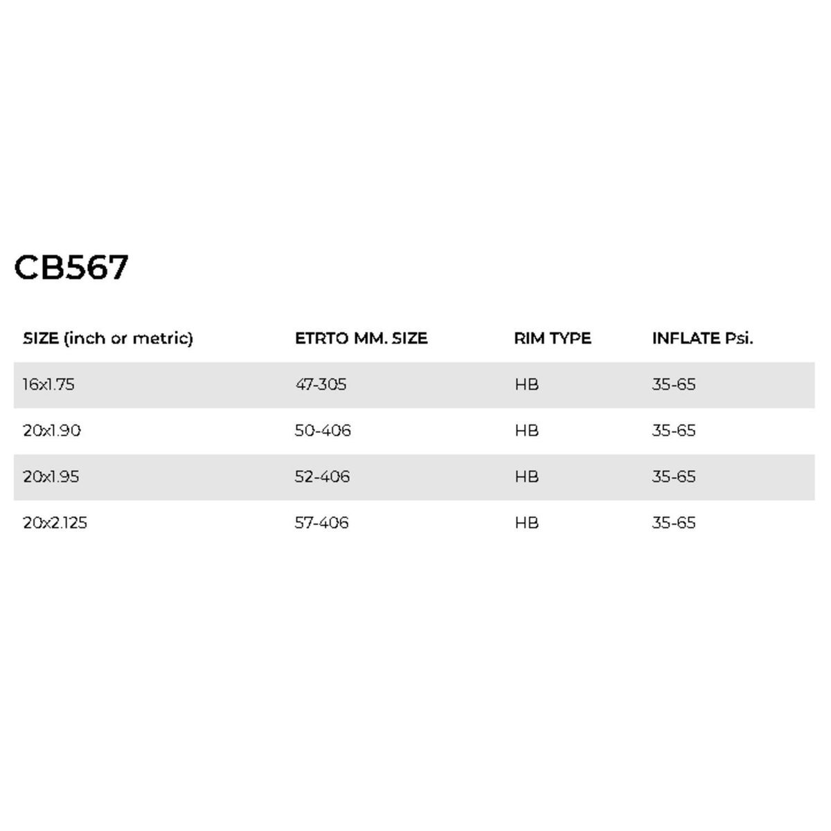 GENERICO - Neumático Vuelta BMX Freestyle 20x1.95 CB-567 Negro