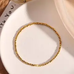 LUX JOYAS - Pulsera Baño Oro Amarillo 18k Mostacillas Diamantadas Elástica