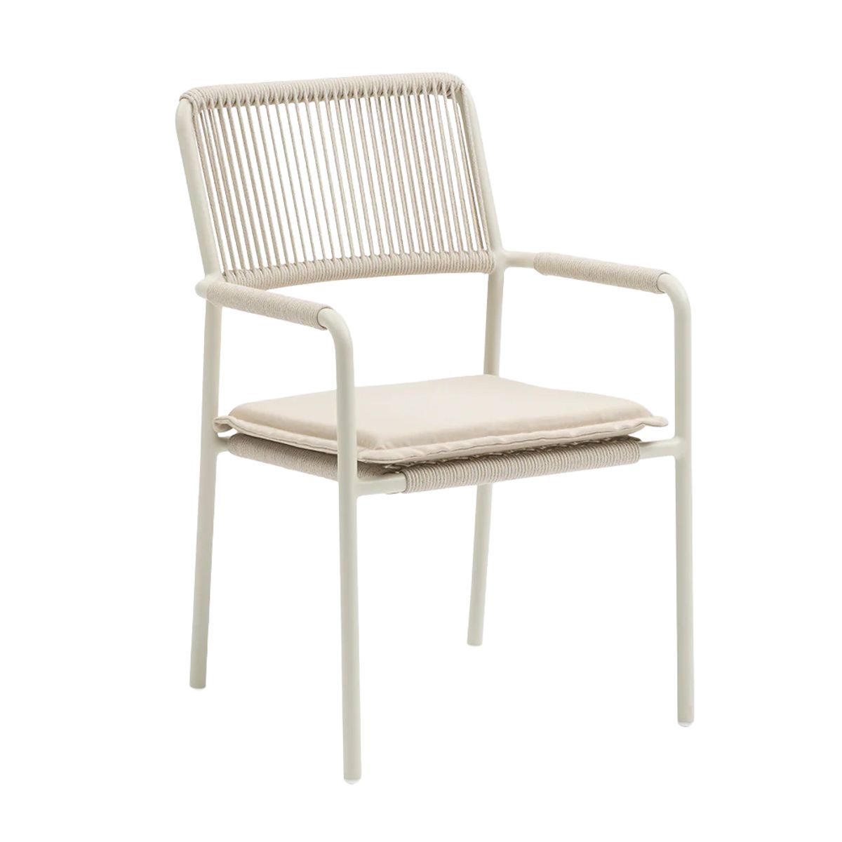 DECO EXTERIOR - 4 Sillas de terraza Aluminio Nara - color Ivory.