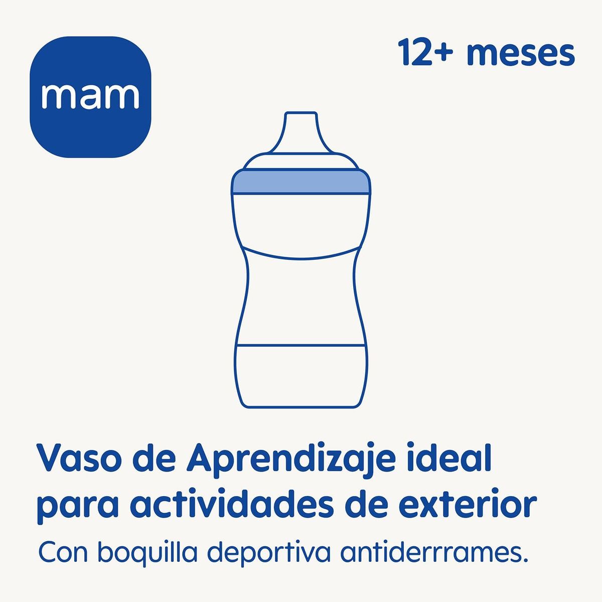 MAM - Vaso Antiderrame Boquilla Dura MAM Sport 12M+ 330 ml Azul