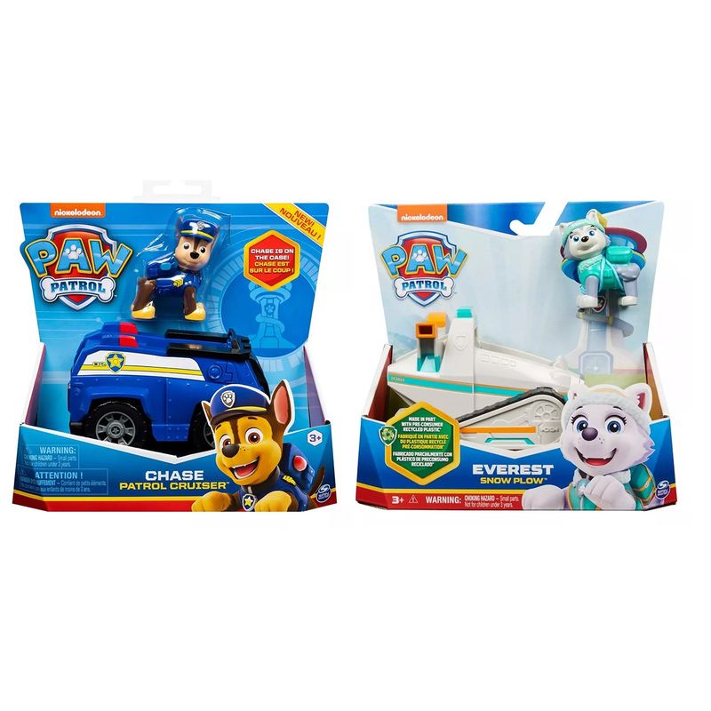 PAW PATROL - Pack Vehículo Básico Paw Patrol Chase + Everest