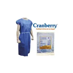 CRANBERRY - Bata Paciente Desechable Sin Manga X 100 unidades