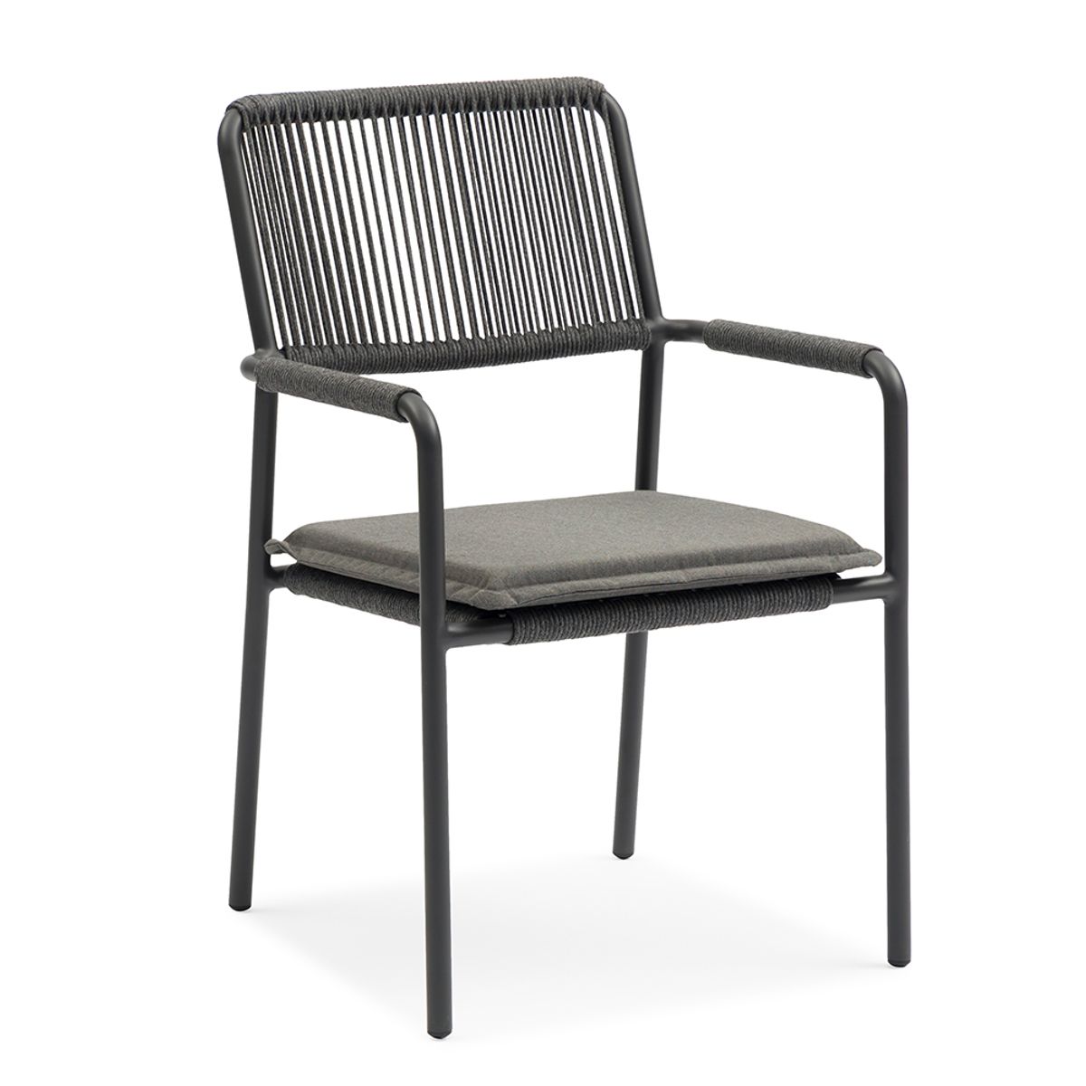 DECO EXTERIOR - 4 Sillas de terraza Aluminio Nara - Charcoal Grey