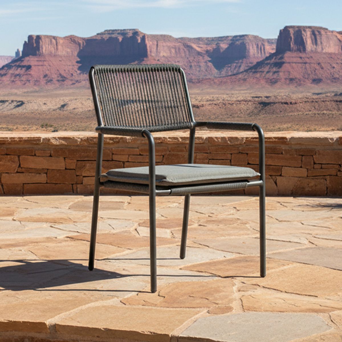 DECO EXTERIOR - 4 Sillas de terraza Aluminio Nara - Charcoal Grey