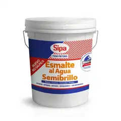 SIPA - Esmalte al agua semibrillo blanco 4 gal