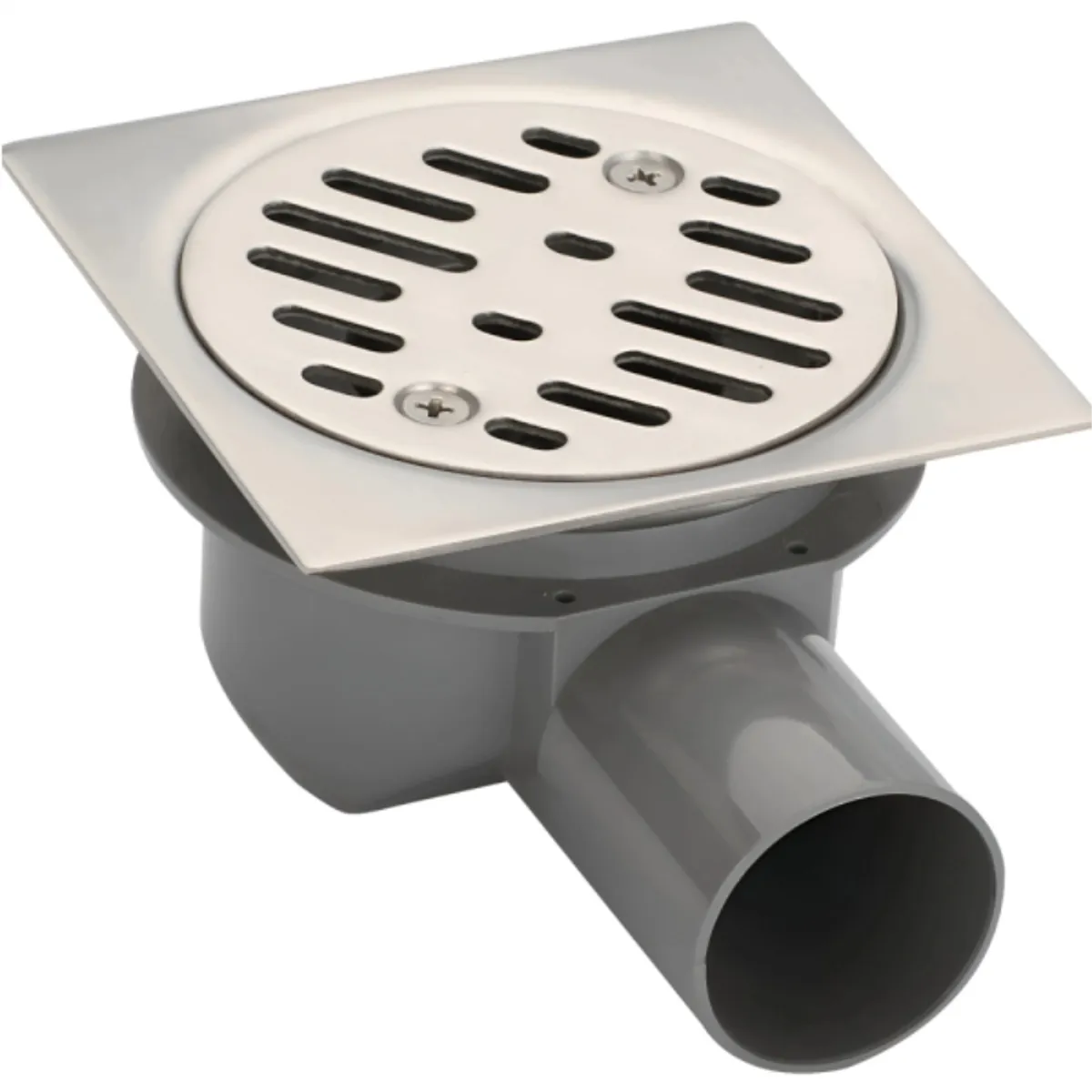 CORSOVALV - Pileta ac inox cuadrada 10x10 trampa pvc 40mm