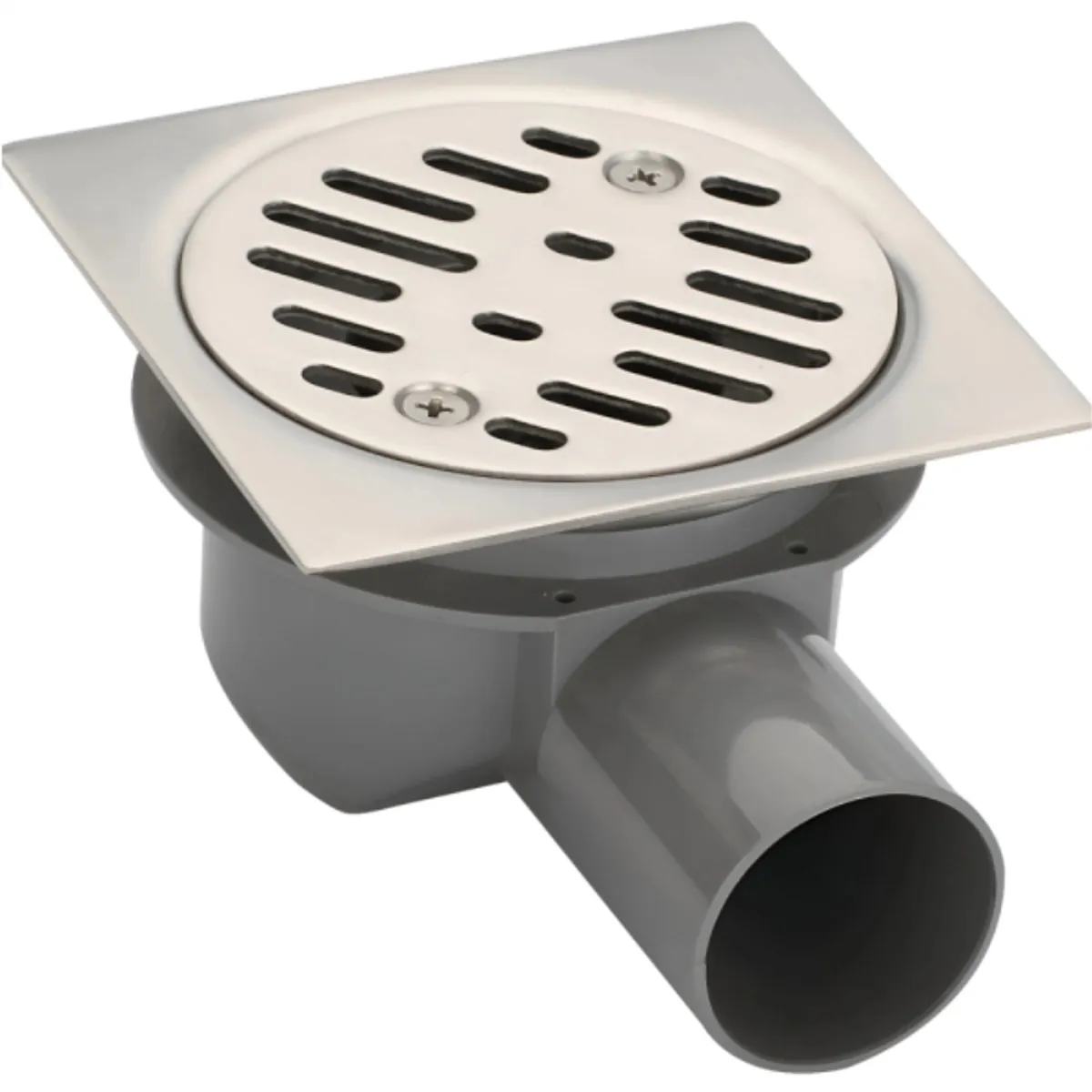 CORSOVALV - Pileta ac inox cuadrada 10x10 trampa pvc 40mm