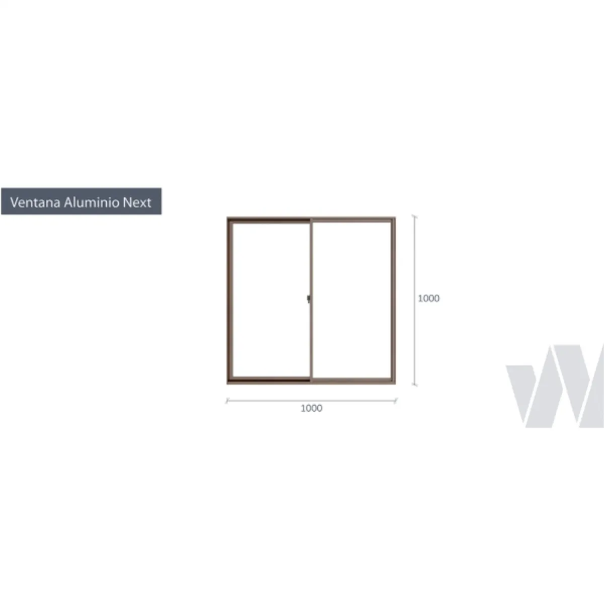 Ventana termopanel aluminio 100 x 100 cm madera corredera, marca WINTEC - Foto Principal