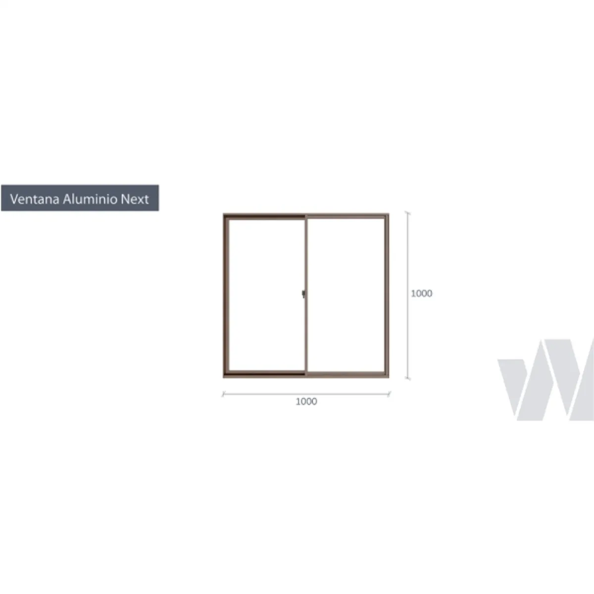 Ventana termopanel aluminio 100 x 100 cm madera corredera, marca WINTEC - Foto Principal