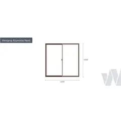 WINTEC - Ventana termopanel aluminio 100 x 100 cm madera corredera