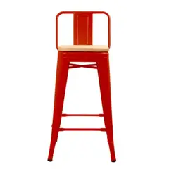 HABITA2 CHILE - Taburete tolix asiento de madera 77cm