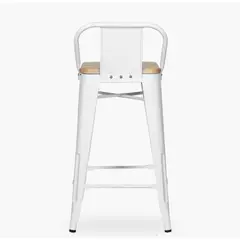 HABITA2 CHILE - Taburete tolix asiento de madera 77cm