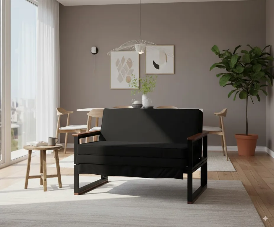 SOFA FUTON FOLK 2PZA NEGRO