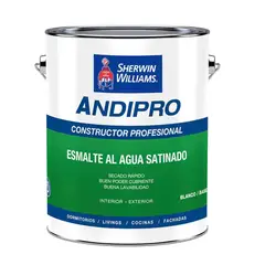 SHERWIN WILLIAMS - Esmalte Al Agua Andipro Satinado Blanco 1gl