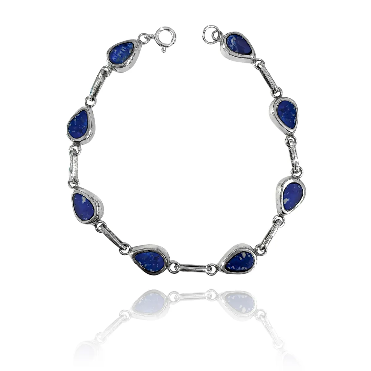 COGGIOLA - Pulsera Gota Bisel Lapislázuli Plata Fina 950