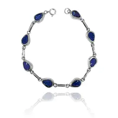 COGGIOLA - Pulsera Gota Bisel Lapislázuli Plata Fina 950