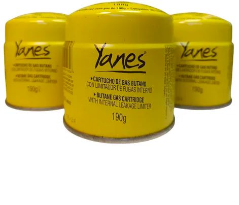 Pack x3 Gas Butano Cartucho 190g Con Válvula De Seguridad