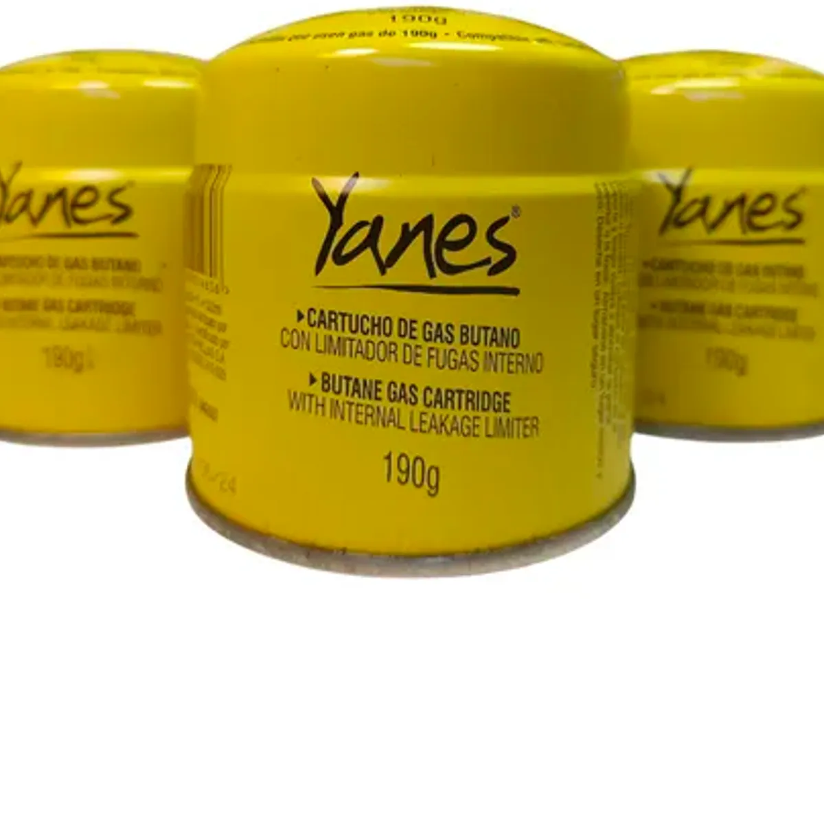 YANES - Pack x3 Gas Butano Cartucho 190g Con Válvula De Seguridad