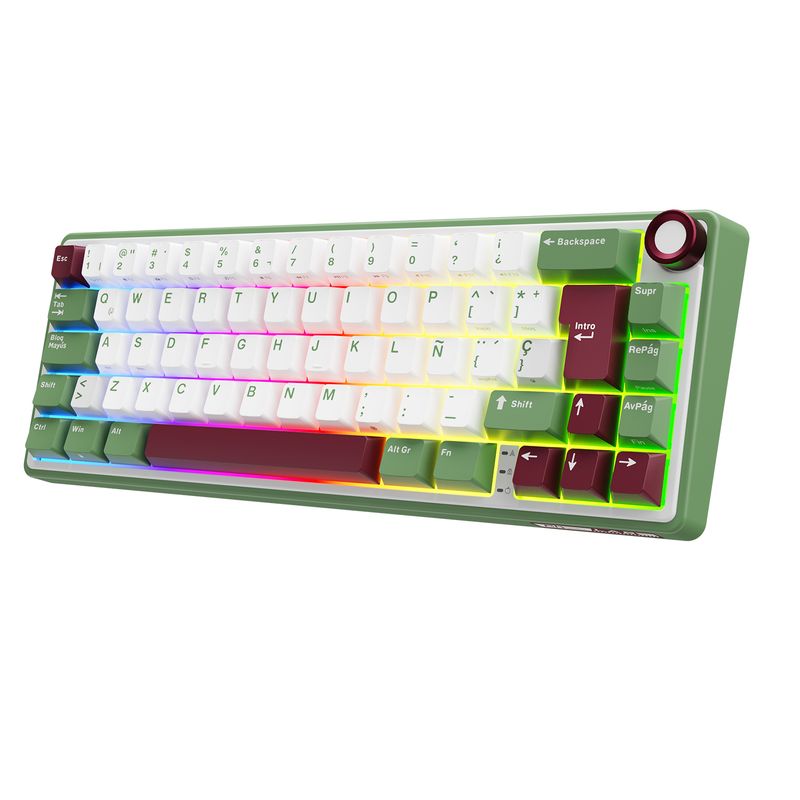 ROYAL KLUDGE - Teclado Mecánico RK R65 Green Español 65% Royal Kludge