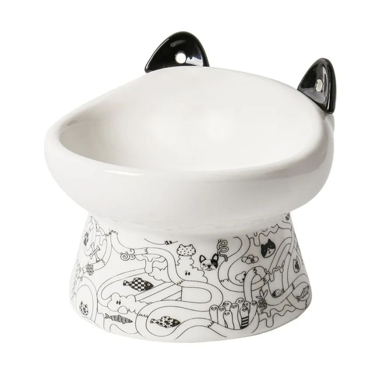 GENERICO - Plato Ceramica Orejas Tipo Cuchara Para Mascotas