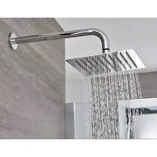 ALDAY - Kit Brazo De Ducha 40cm + Plato De Ducha Acero Cromo Cuadrado