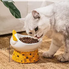 GENERICO - Plato Ceramica Orejas Tipo Cuchara Para Mascotas Amarillo