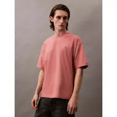 CALVIN KLEIN - Polera Relaxed con Monograma Archive Rosado