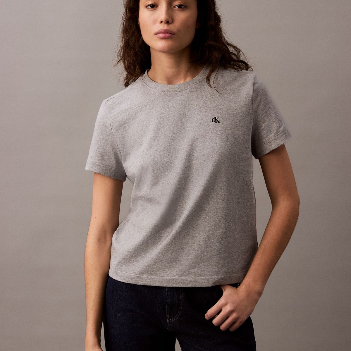 CALVIN KLEIN - Polerón Archive Logo Gris Calvin Klein