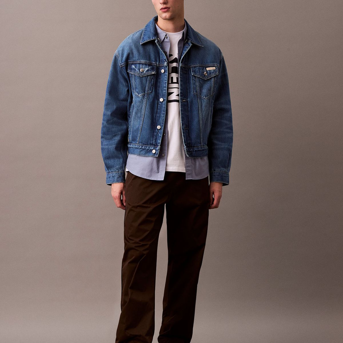 CALVIN KLEIN - Camisa Oxford Clásica Azul Calvin Klein